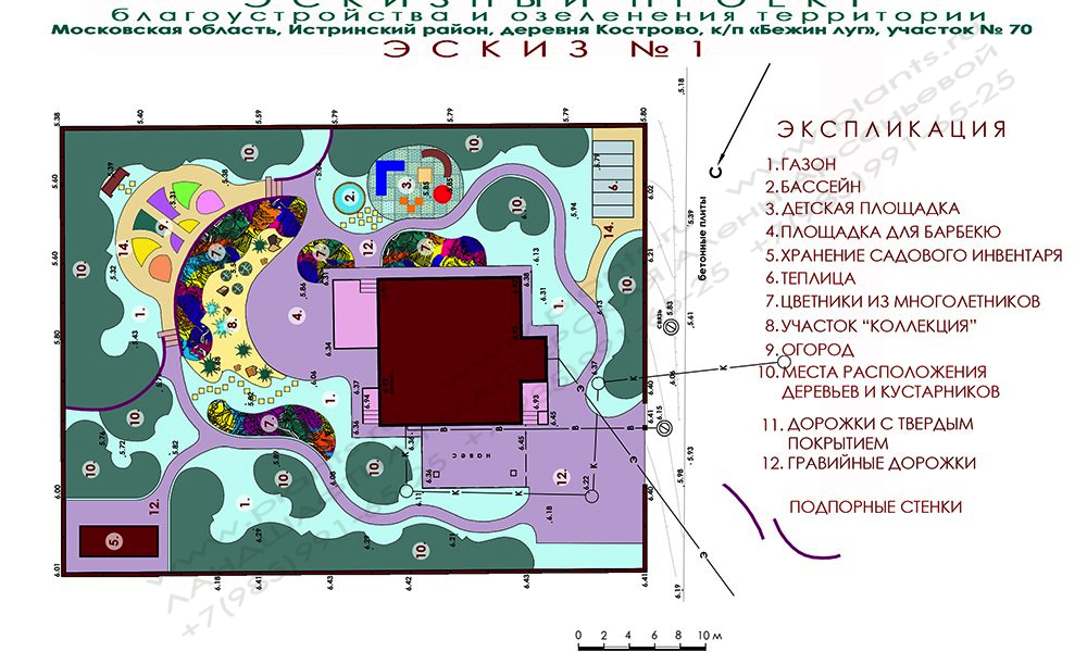 Проект ландшафтного дизайна дачного участка - ЭСКИЗ 1